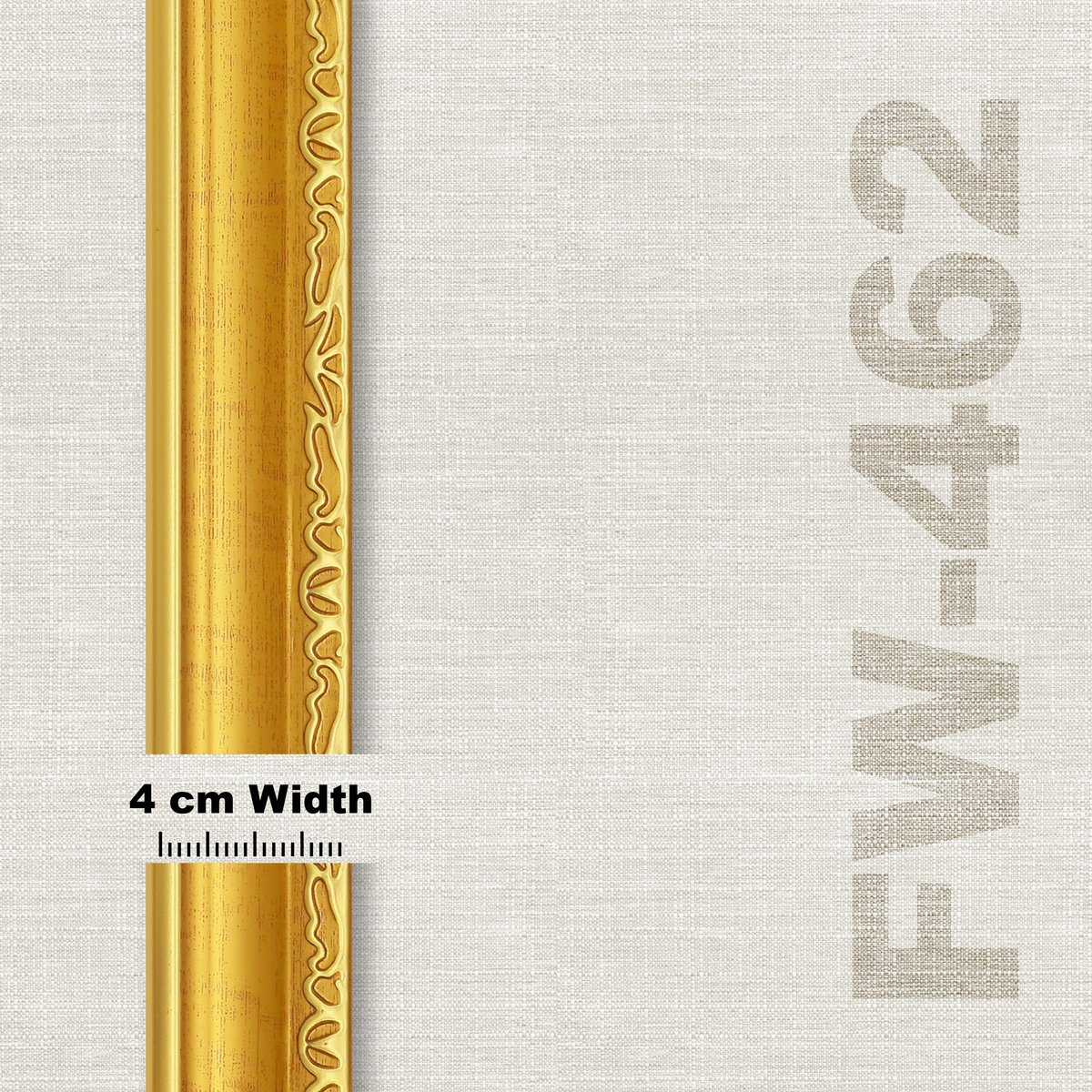 Bright Gold Carved Frame FW 462 - View 2