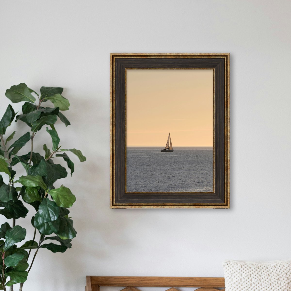 Weathered Charcoal Gold-Edge Frame FW 515 - View 1